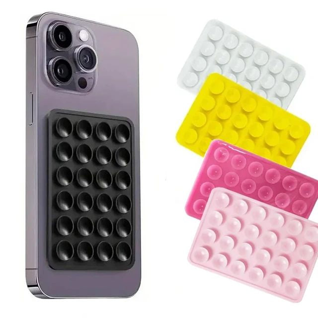 Multifunctional Silicone Suction Cup Phone Holder – Anti-Slip Wall Stand & Case Mount Sticker