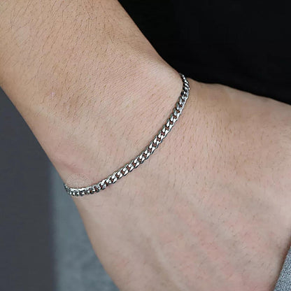 Silver Stainless Steel Chain Bracelet for Boys