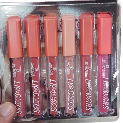 6 pcs Nude Red Matte Lipgloss Liquid Lipstick Set of 6 Shades Matte Nude Colors Lip Sticks