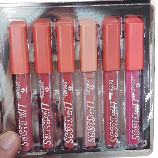 6 pcs Nude Red Matte Lipgloss Liquid Lipstick Set of 6 Shades Matte Nude Colors Lip Sticks