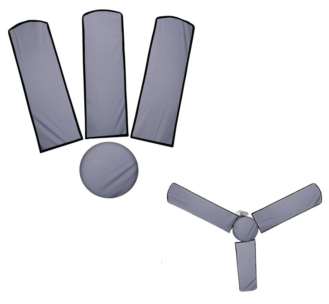 Waterproof & Dustproof Ceiling Fan Cover Set with Motor Cover – 1 to 5 Fans (Grey)