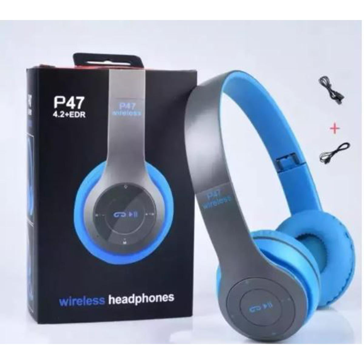 P47 Wireless Bluetooth Foldable Headphones with Mic, FM & TF Support