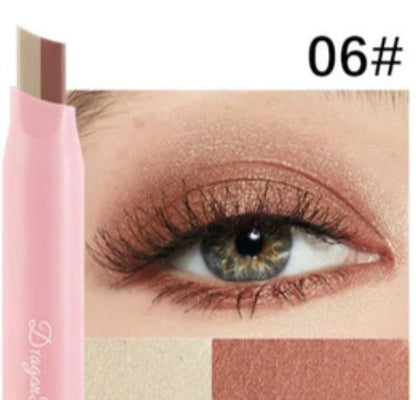 2-in-1 Double Color Gradient Velvet Eyeshadow Stick – Waterproof Shimmer Eye Makeup