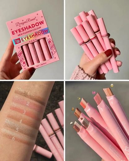 2-in-1 Double Color Gradient Velvet Eyeshadow Stick – Waterproof Shimmer Eye Makeup