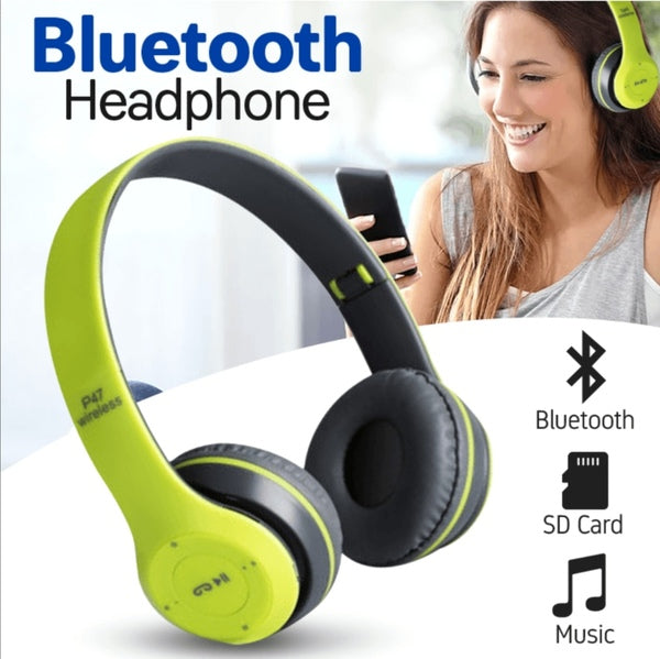 P47 Wireless Bluetooth Foldable Headphones with Mic, FM & TF Support