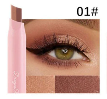 2-in-1 Double Color Gradient Velvet Eyeshadow Stick – Waterproof Shimmer Eye Makeup