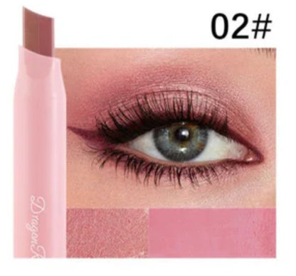 2-in-1 Double Color Gradient Velvet Eyeshadow Stick – Waterproof Shimmer Eye Makeup