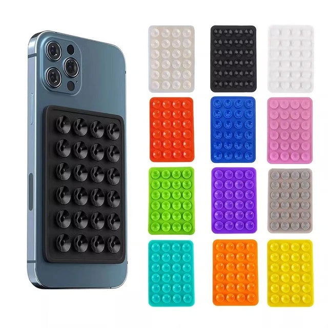 Multifunctional Silicone Suction Cup Phone Holder – Anti-Slip Wall Stand & Case Mount Sticker