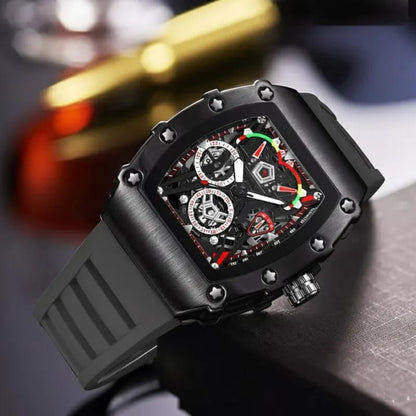 Men's Quartz Silicone Strap Watch with Date & Luminous Display