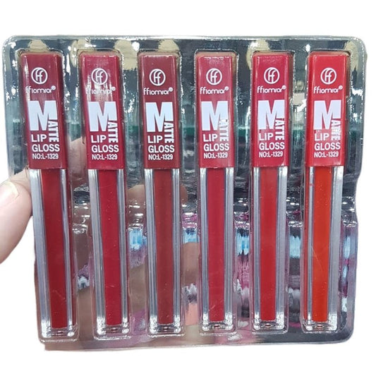 6 pcs Nude Red Matte Lipgloss Liquid Lipstick Set of 6 Shades Matte Nude Colors Lip Sticks