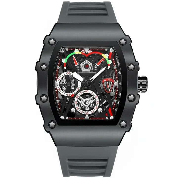 Men's Quartz Silicone Strap Watch with Date & Luminous Display