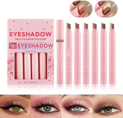 2-in-1 Double Color Gradient Velvet Eyeshadow Stick – Waterproof Shimmer Eye Makeup