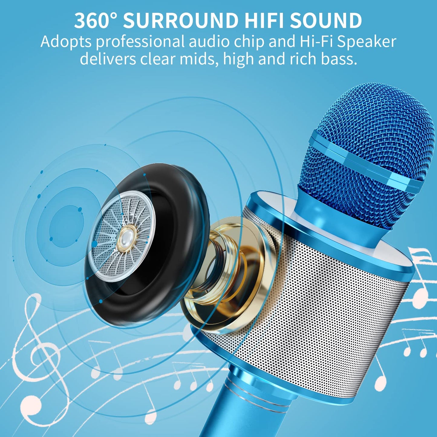 Kids Wireless Bluetooth Karaoke Microphone – Portable Singing Toy for Boys & Girls