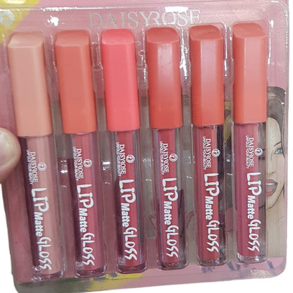 6 pcs Nude Red Matte Lipgloss Liquid Lipstick Set of 6 Shades Matte Nude Colors Lip Sticks