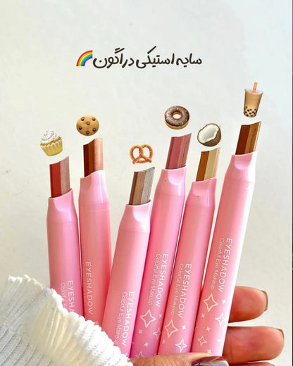2-in-1 Double Color Gradient Velvet Eyeshadow Stick – Waterproof Shimmer Eye Makeup