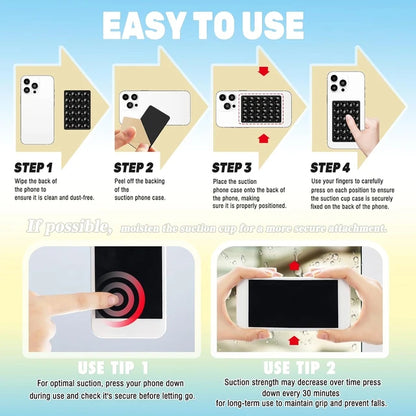 Multifunctional Silicone Suction Cup Phone Holder – Anti-Slip Wall Stand & Case Mount Sticker