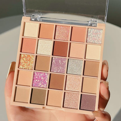25 Colors Pearly & Matte Eyeshadow Palette – Long-Lasting Shimmer Eye Makeup