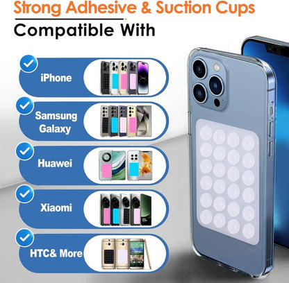 Multifunctional Silicone Suction Cup Phone Holder – Anti-Slip Wall Stand & Case Mount Sticker