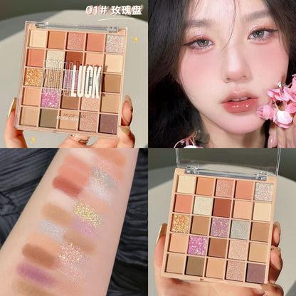 25 Colors Pearly & Matte Eyeshadow Palette – Long-Lasting Shimmer Eye Makeup