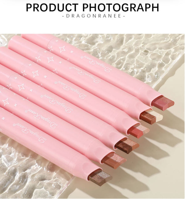 2-in-1 Double Color Gradient Velvet Eyeshadow Stick – Waterproof Shimmer Eye Makeup
