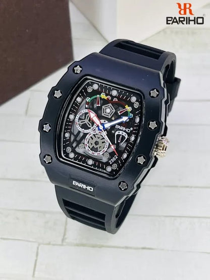 Men's Quartz Silicone Strap Watch with Date & Luminous Display