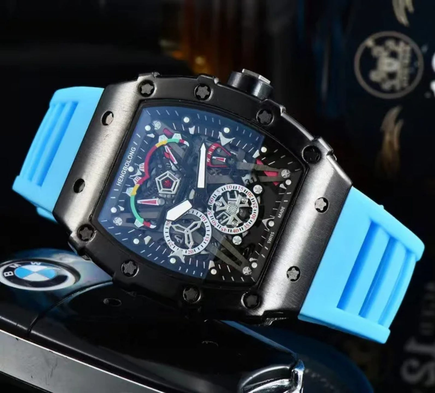 Men's Quartz Silicone Strap Watch with Date & Luminous Display