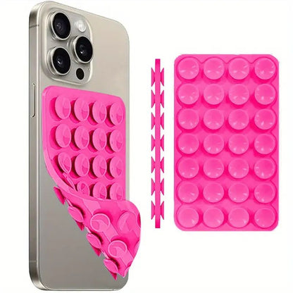 Multifunctional Silicone Suction Cup Phone Holder – Anti-Slip Wall Stand & Case Mount Sticker